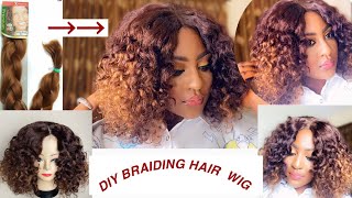 HOW TO: AFFORDABLE CURLY CROCHET WIG USING BRAIDING HAIR | HAIR VENTILATING METHOD | JANENKANA