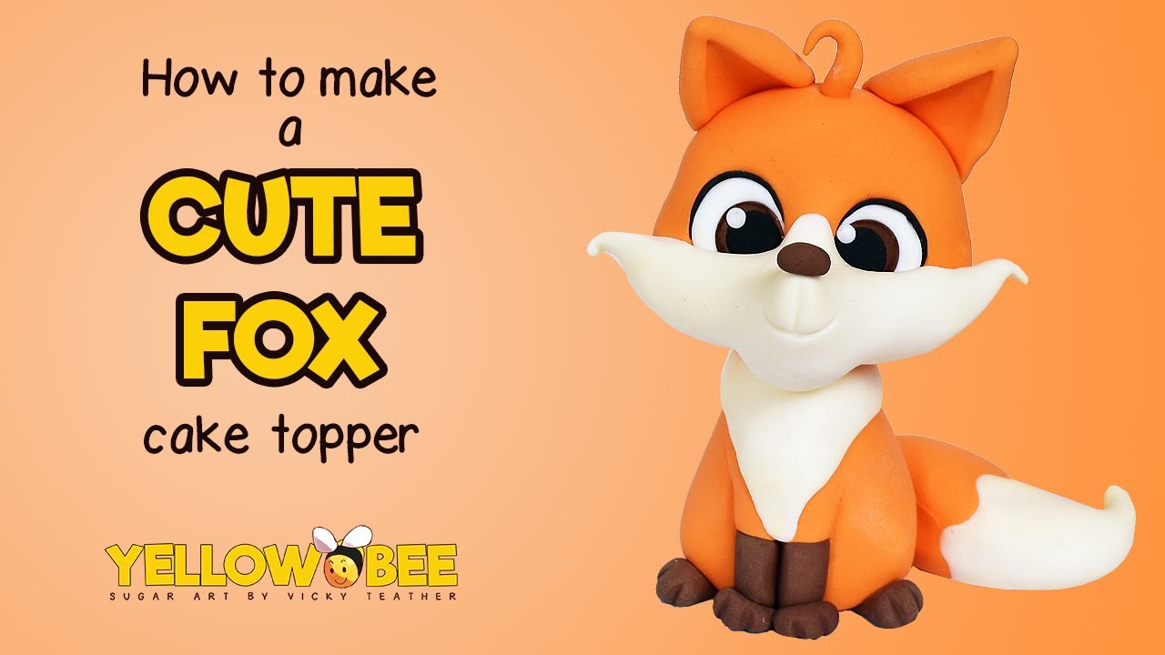 How to model a cute fox | Sugarcraft | Cake tutorial