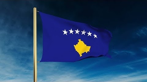 4K Kosovo flag slider style. Waving in the win with cloud background animation Stock video