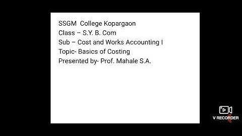 SPPU S.Y.B.Com Cost and Works Accounting-I Chpater-1 Basics of Costing. Lecture- 1.5