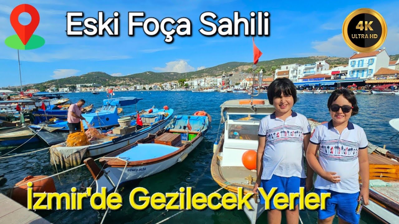 ESKİ FOÇA SAHİLİ - MUHTESEM İLÇEDE ÇARŞI PAZAR SAHİL TURU - 4K (2024)