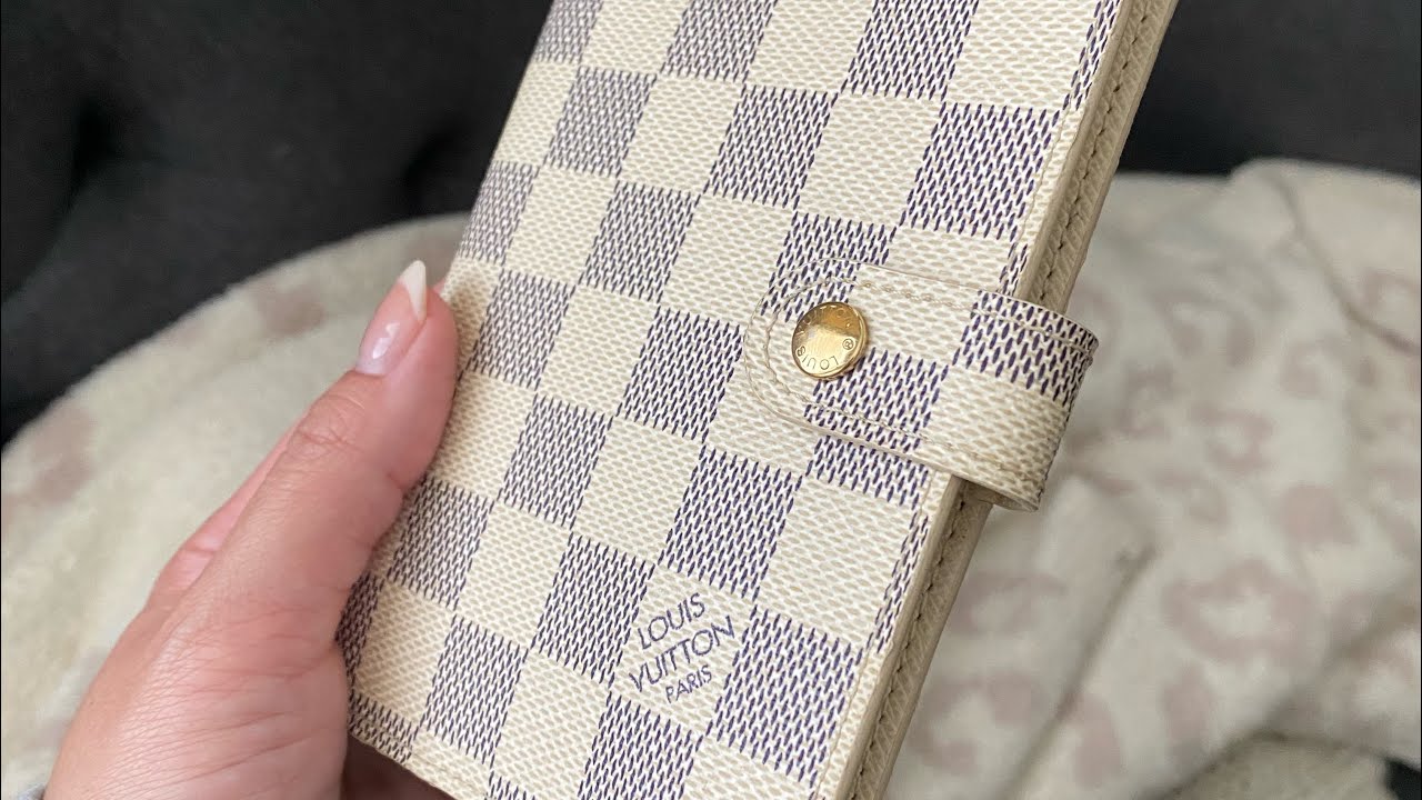 Small Ring Agenda Cover Damier Azur - Personalisation