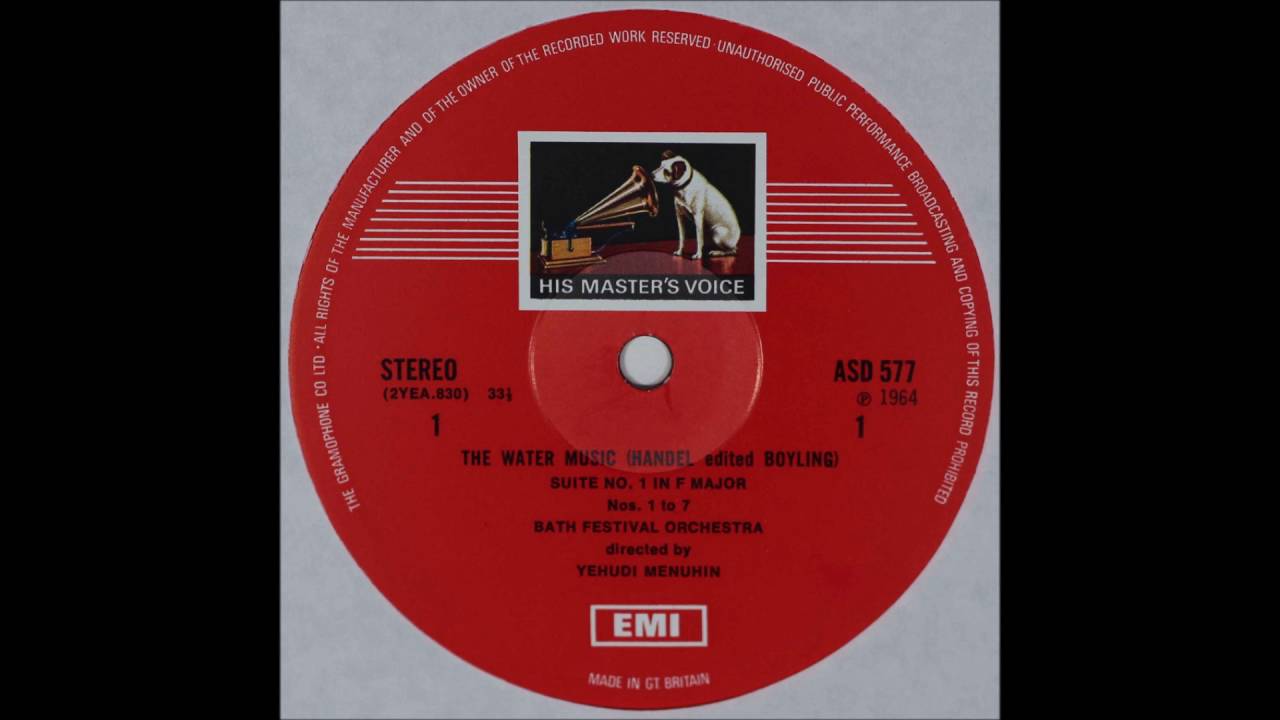 Handel, Water Music Complete,SIDE 1, Yehudi Menuhin,cond