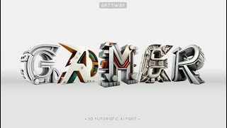 3D Futuristic Font, Transformer Typeset
