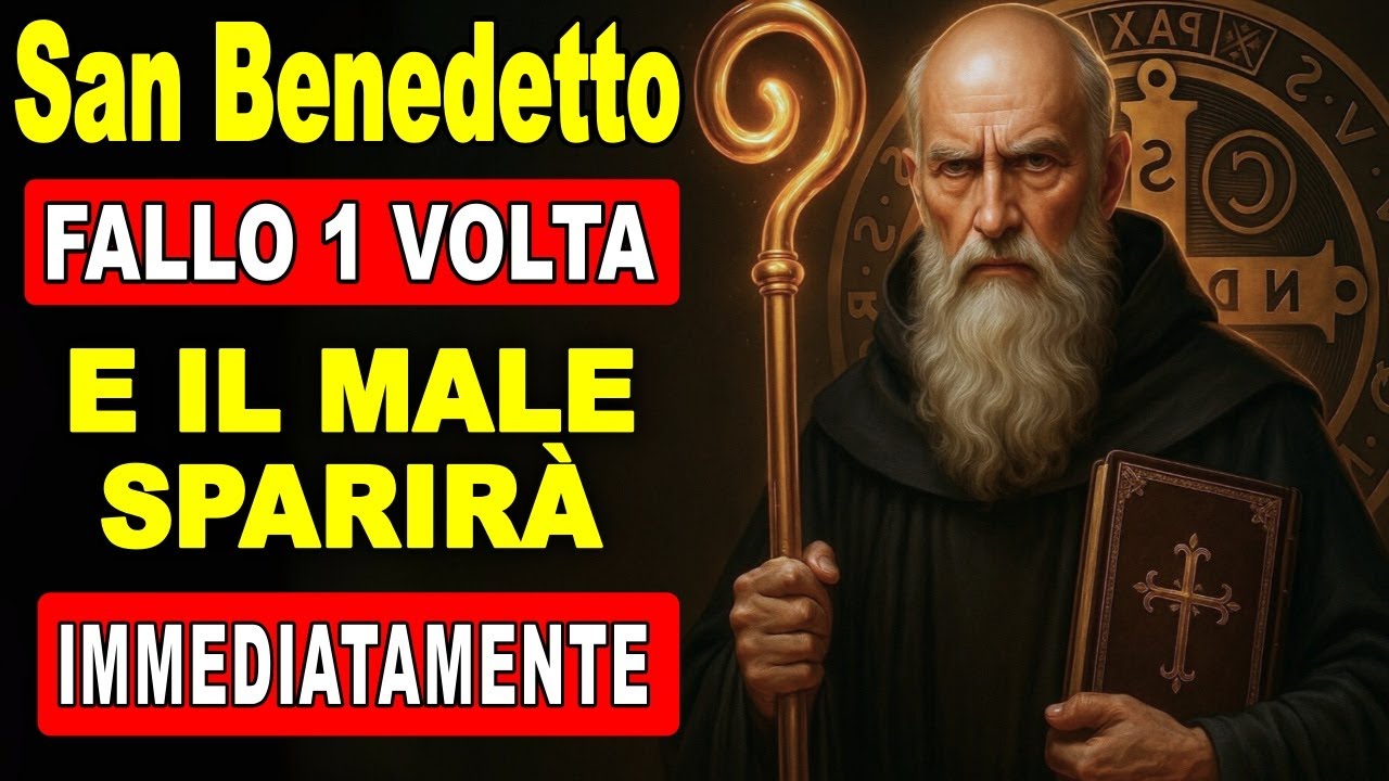 🔴 SAN BENEDETTO - PREGHIERA POTENTE PER SPEZZARE MALEDIZIONI, INVIDIA E OGNI ENERGIA NEGATIVA