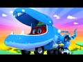 スーパートラッ ⍟ ジュラシックパーク特別編 - ロボット T-レックス トラック 🚚 カーシティー - 子供向けトラックアニメ Super Truck Animation for Kids