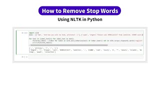 How to Remove Stop Words with NLTK in Python | kandi use case