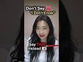 How Real Koreans Say 'I Don’t Know' ?👀 #learnkorean #korean #koreanlanguage