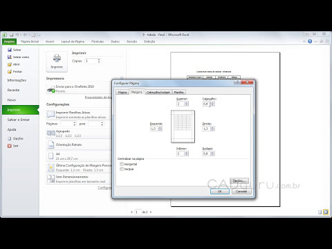 Aula 8.7- Personalizando a impressão da planilha - Curso Gratuito Excel 2010 - CADguru