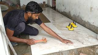 2×4 tiles floor  fitting || floor tiles installation ||