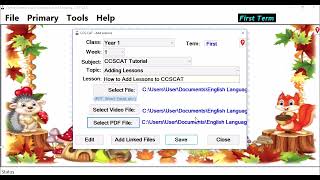 Details Adding Lessons to CCSCAT Software Update