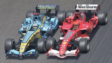 Michael Schumacher vs Fernando Alonso | Ferrari 248 F1 vs Renault R26 | F1 2006 at Monza