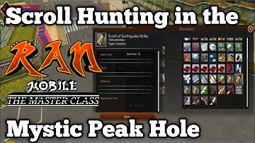 Scroll Hunting in Mystic Peak Hole | Ran Mobile: The Master Class Level 47, 57, 67 Scroll Hunt