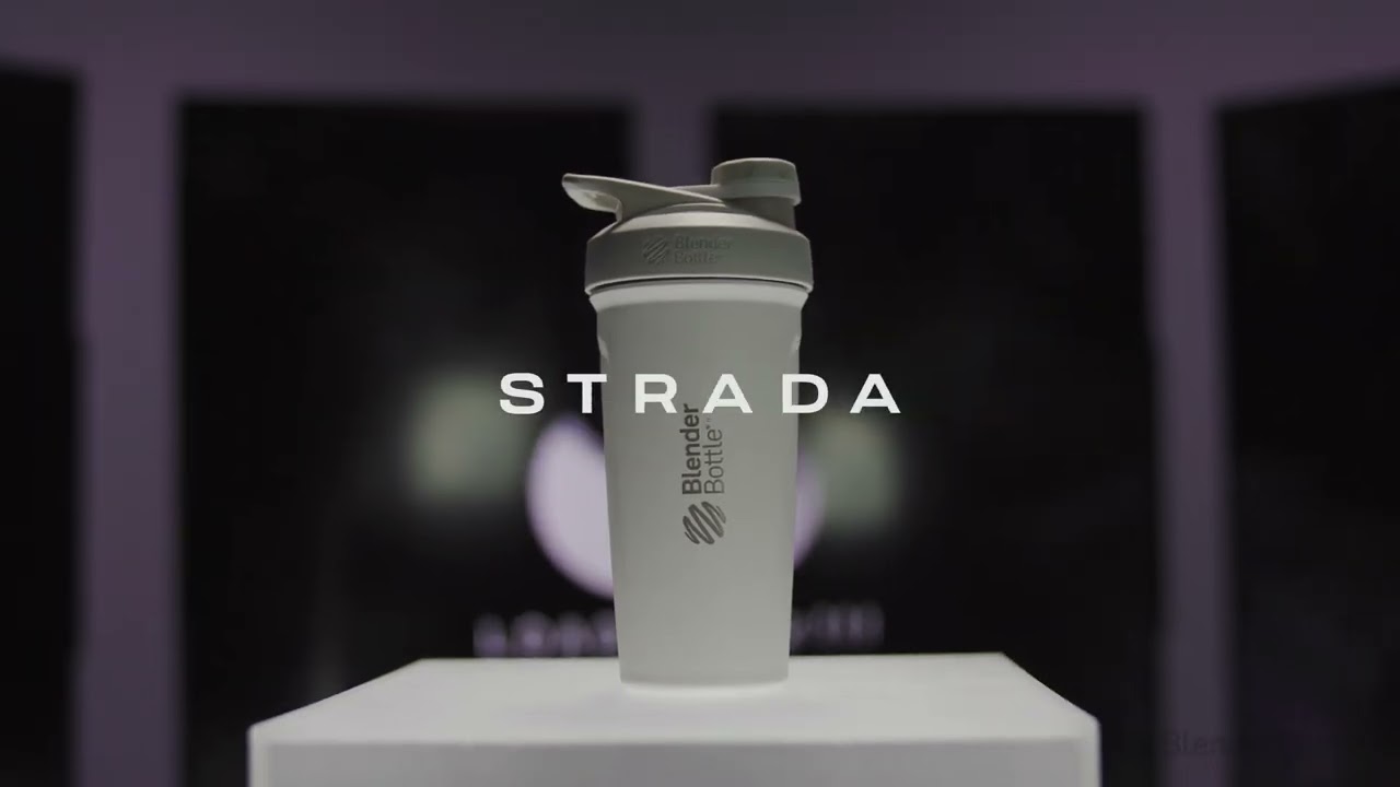 Strada, Insulated Stainless Steel Blender Bottle, Black, 24 oz (710 ml)