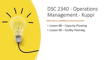 DSC 2340 | Operations Management | Lesson 08 & 09