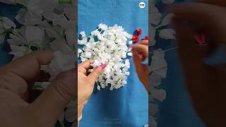 How to Make Tissue Paper Jasmine Flowers /DIY Artificial Paper Flower Garland #youtubeshorts #shorts