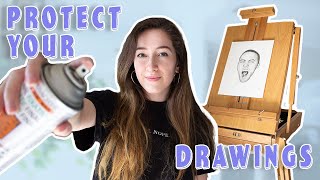 HOW TO PREVENT PENCIL DRAWINGS FROM SMUDGING | What is fixative & how do I use it? Protect your art