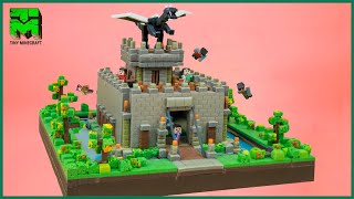 Making Tiny Minecraft Ender Dragon Castle - Clay ASMR