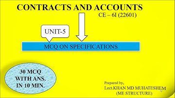 mcq on contracts and accounts unit-5||Specifications||22601