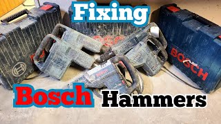 Repairing a bunch of Bosch hammers sent in to be fixed. GSH11E, GBH8-45D, GBH7 and GBH5-40D.