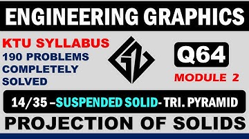 Q64|Engineering Graphics| projection of Solids| KTU Syllabus |BE110/EST110| Graphicszone