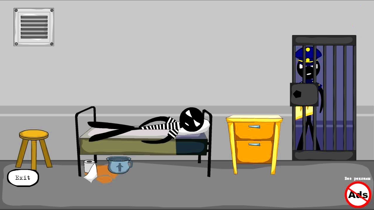 ПОБЕГ ИЗ ТЮРЬМЫ ИГРА НА ТЕЛЕФОНЫ АНДРОИД STICKMAN JAILBREAK 2017