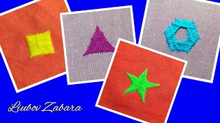HOW TO EMBROIDE A TRIANGLE, SQUARE, STAR, HEXAGON.  FIGURED DARNING.  SEW THE HOLE, HIDE THE SPOT.