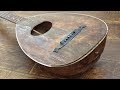 Antique German Lute Guitar Before & After Restoration