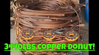 3440Lb copper donut  9k of bright and shiny copper