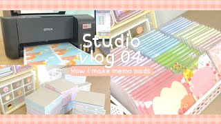 Studio vlog 04 | How I make memo pad ♡̶🩰 𓂂