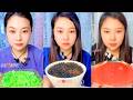 Yellow and Green Fish Roe Tasting With Mixed Roe Bowl ASMR