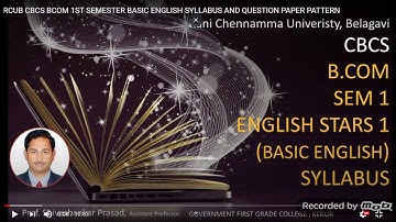 RCUB CBCS BCOM 1ST SEMESTER BASIC ENGLISH SYLLABUS AND QUESTION PAPER PATTERN