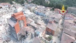 Amatrice, i danni del terremoto visti dall'alto