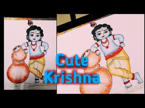 how-to-draw-cute-krishna-|easy-drawing-|krishna-janmastmi-|perfect-drawing