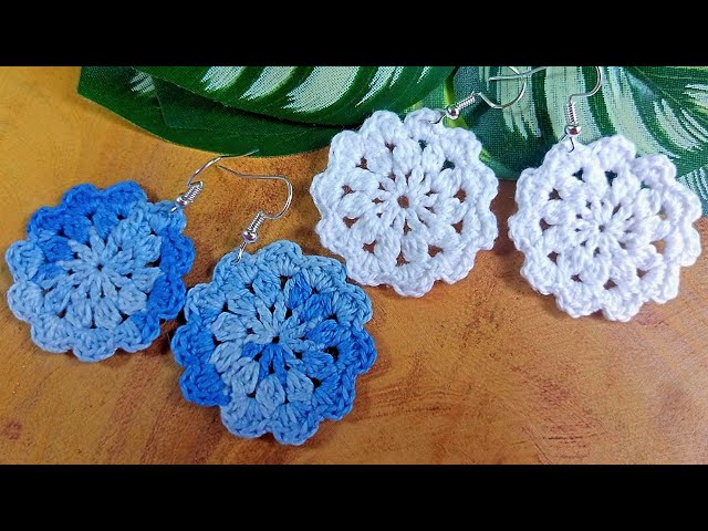 Hand crochet white handmade earrings wedding ac... - Folksy