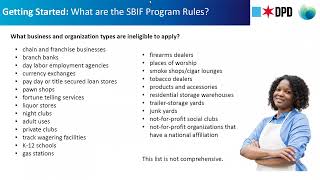 SBIF Rollout Webinar: May 2022