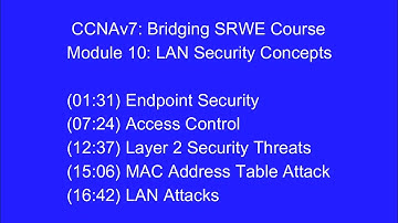 CCNAv7: Bridging SRWE Course | Module 10: LAN Security Concepts