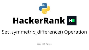 Set .symmetric_difference() Operation  || HackerRank Solution