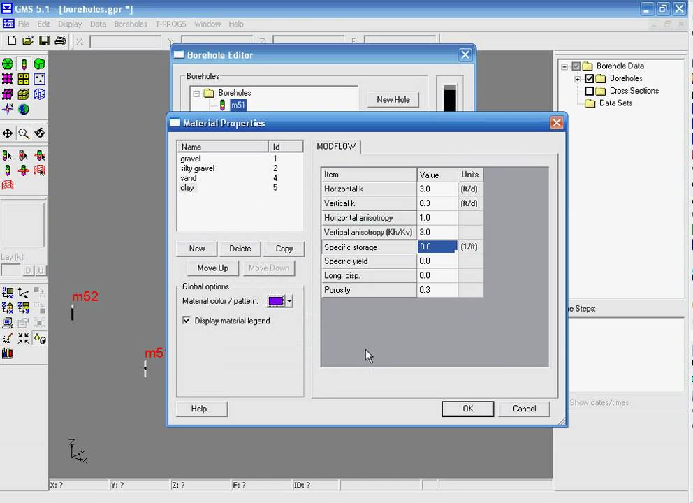 Groundwater Modeling System (GMS)- Borehole display option (Part 2 ...