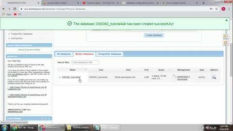 PART 4: How to install Joomla in a free web hosting online - Creating MySQL database