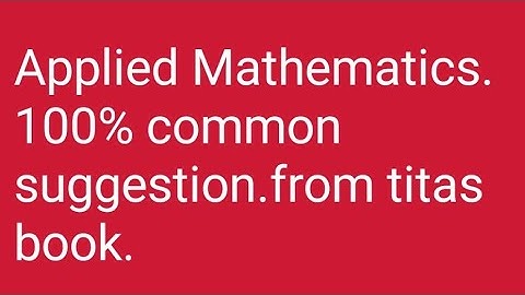 Applied Mathematics 100% common suggestions.