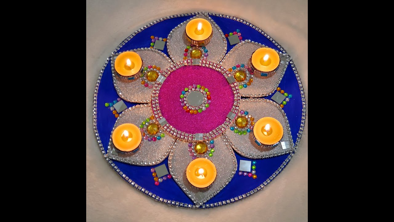 Re-Usable Cardboard Rangoli । How to make cardboard Rangoli। Home Decor ...