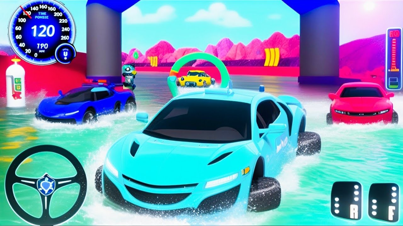 Water Car Racing Simulator 3D - Excitement of Racing with Water Obstacles - Android GamePlay