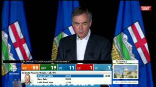 Jim Prentice Concession Speech - Alberta Election 2015