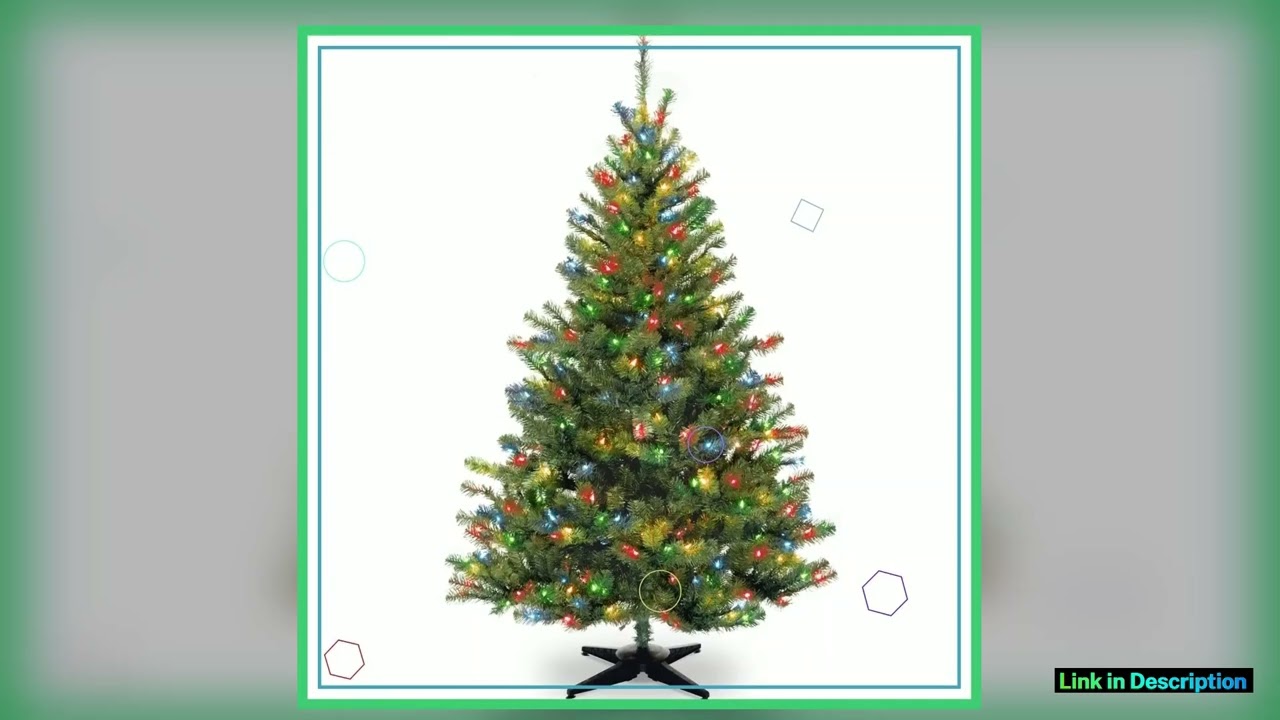 6ft PreLit Artificial Christmas Tree with 400 Multicolor Lights 700 Tips Includes Stand Easy Setup