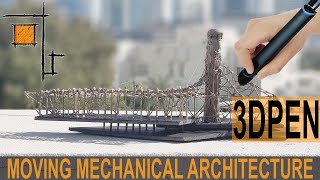 3d pen art movable operational roof mechanical architecture  Restaurant concept ideas قلم رسم ثري دي