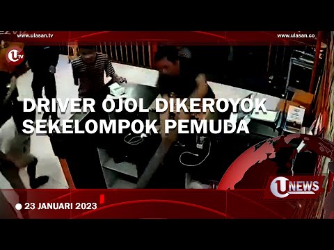 DRIVER OJOL DIKEROYOK SEKELOMPOK PEMUDA DI RUMAH MAKAN | U-NEWS