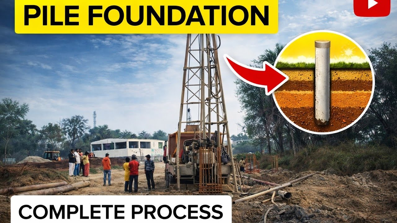 🔰 Pile Foundation – Complete Process | Step by Step Explanation # ...
