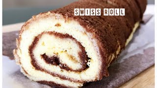 CHOCOLATE VANILA SWISS ROLL with COFFEE CREAM  FILLINGS | Swiss roll recipe | Mini Swiss Roll