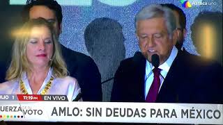 AMLO primer mensaje como virtual ganador a la presidencia 🇲🇽